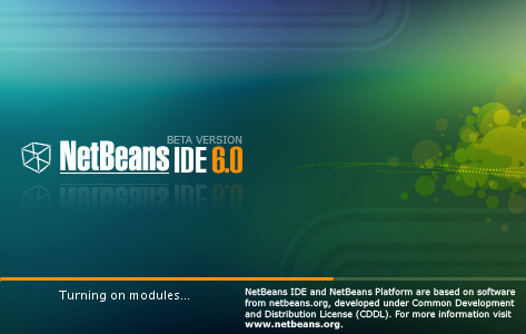 Tela de Splash Netbeans 6.0 Beta 1